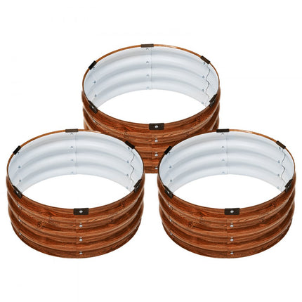 VEVOR verhoogde plantenbak metalen plantenbak set van 3 590x265mm