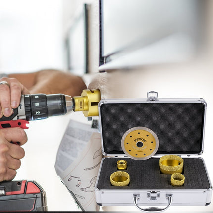 VEVOR Tegels Diamantboorset 4 Stuks Diamant Gecoate Gatenzagen 60 mm Tegel Gatenzaagset Gemaakt van Diamant Gebruikt voor het Boren van Harde