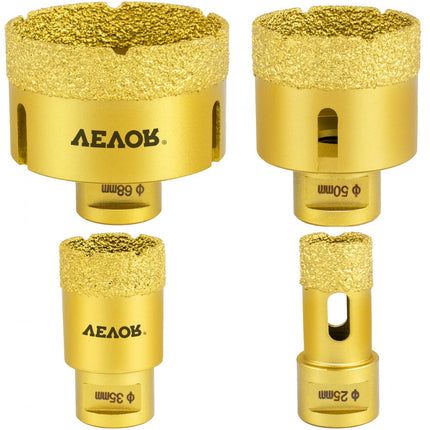 VEVOR Tegels Diamantboorset 4 Stuks Diamant Gecoate Gatenzagen 60 mm Tegel Gatenzaagset Gemaakt van Diamant Gebruikt voor het Boren van Harde