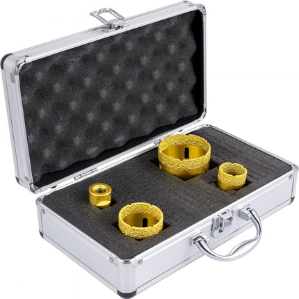 VEVOR Tegels Diamantboorset 4 Stuks Diamant Gecoate Gatenzagen 60 mm Tegel Gatenzaagset Gemaakt van Diamant Gebruikt voor het Boren van Harde