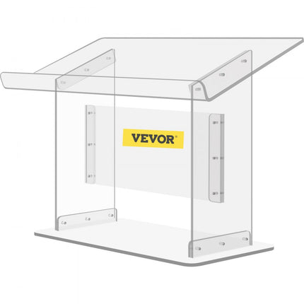 VEVOR Acryl Podium Tafel Afmetingen (LxB)68.58x34.8cm Lessenaar 49.53cm Hoogte Modern Acryl Kerk Stijl Podium met Schroef Kit Ideaal voor Kerken, Scholen Persconferenties Collegezalen Avondfeesten