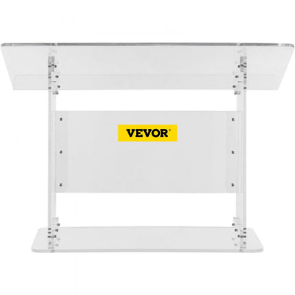 VEVOR Acryl Podium Tafel Afmetingen (LxB)68.58x34.8cm Lessenaar 49.53cm Hoogte Modern Acryl Kerk Stijl Podium met Schroef Kit Ideaal voor Kerken, Scholen Persconferenties Collegezalen Avondfeesten