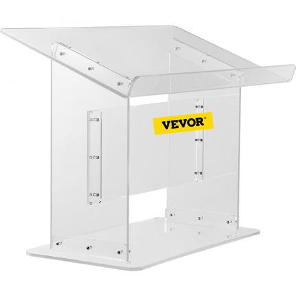 VEVOR Acryl Podium Tafel Afmetingen (LxB)68.58x34.8cm Lessenaar 49.53cm Hoogte Modern Acryl Kerk Stijl Podium met Schroef Kit Ideaal voor Kerken, Scholen Persconferenties Collegezalen Avondfeesten