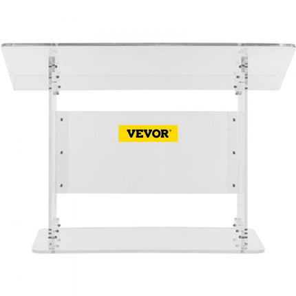 VEVOR Acryl Podium Tafel Afmetingen (LxB)68.58x34.8cm Lessenaar 49.53cm Hoogte Modern Acryl Kerk Stijl Podium met Schroef Kit Ideaal voor Kerken, Scholen Persconferenties Collegezalen Avondfeesten
