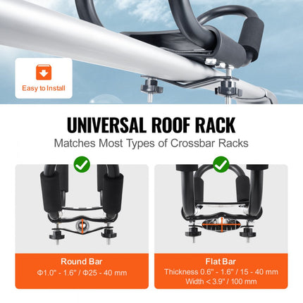 VEVOR Kajak-imperiaal, 2 paar J-Bar, zacht imperiaal, topmontage, drager voor kajak, surfplank, kano, SUP, skiboard, montage op auto, SUV, vrachtwagen, 2 kajaks