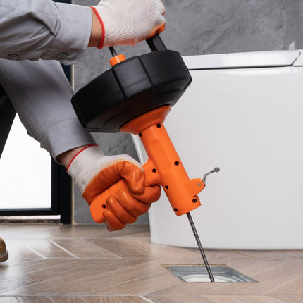 VEVOR riool ontstoppingsmachine 0,63x762 cm verenstaalkabel afvoerreiniger met trommel handmatige & elektrische automatische invoer