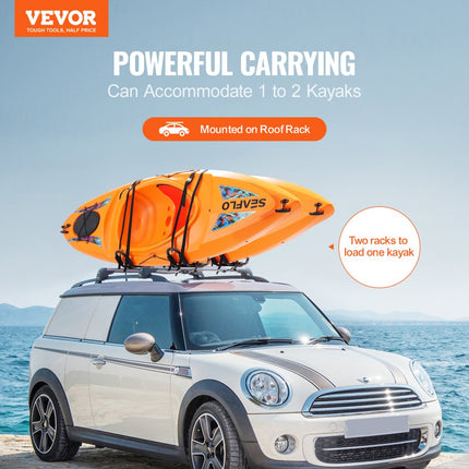 VEVOR Kajak-imperiaal, 2 paar J-Bar imperiaal, opvouwbaar, topmontage, drager voor kajak, surfplank, kano, SUP, skiboard, montage op auto, SUV, vrachtwagen, 2 kajaks