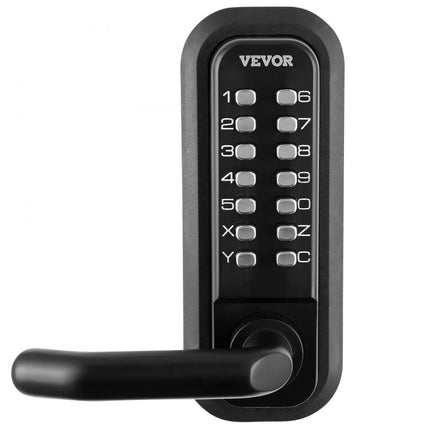 VEVOR Keyless deurslot met mechanisch codeslot, 40/50 mm nachtschoot, wachtwoordslot, 35-65 mm deurdikte combinatiecode deurslot Geschikt voor garage, hotel, kantoor, studio enz.