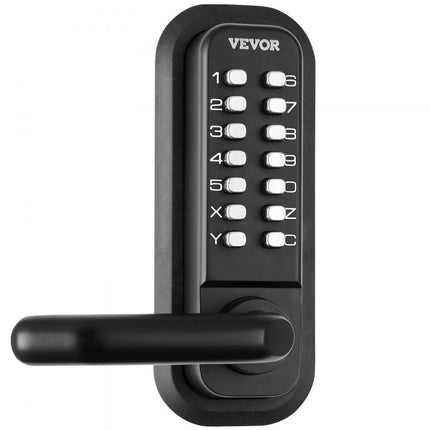 VEVOR Keyless deurslot met mechanisch codeslot, 40/50 mm nachtschoot, wachtwoordslot, 35-65 mm deurdikte combinatiecode deurslot Geschikt voor garage, hotel, kantoor, studio enz.