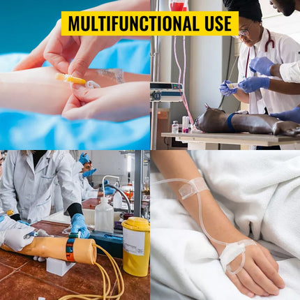 VEVOR Venapunctie Arm Model, PVC IV Oefenarm, Donkere Huid Intraveneuze Oefenarm Kit, met Uitgebreide IV Kit, voor Studenten en Stagiaires om de Professionele IV-vaardigheden te Oefenen en Krijgen