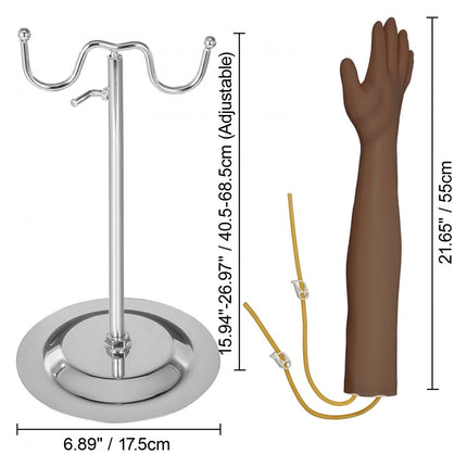VEVOR Venapunctie Arm Model, PVC IV Oefenarm, Donkere Huid Intraveneuze Oefenarm Kit, met Uitgebreide IV Kit, voor Studenten en Stagiaires om de Professionele IV-vaardigheden te Oefenen en Krijgen