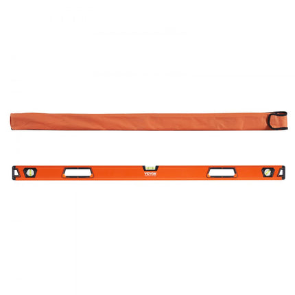 VEVOR waterpas aluminium magnetische waterpas 1222 mm 3 niveaus 45 graden hoek, horizontaal en verticaal 0,5 mm/m incl. nylon opbergtas Professionele waterpas