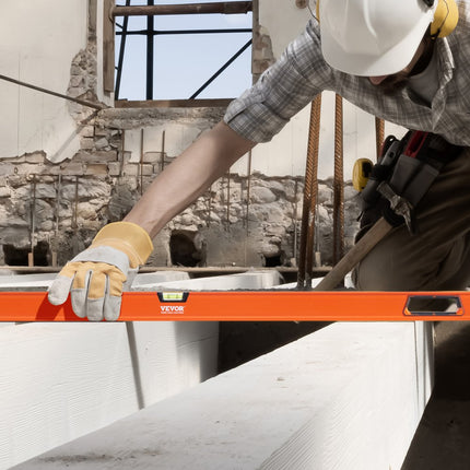 VEVOR waterpas aluminium magnetische waterpas 1980/1222/915/610/411/249mm 3 libellen 45 graden hoek, horizontaal en verticaal 0,5 mm/m inclusief nylon opbergtas Professionele waterpasset