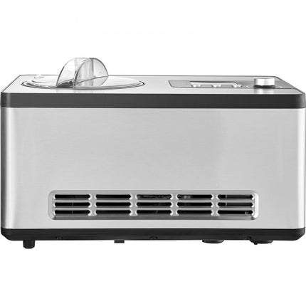 VEVOR Compressor-ijsmachine IJsmachine 2 l, 180 W Frozen Yoghurt Maker IJsmachine 3 standen Yoghurtmachine Huishoudelijke draagbare ijsmachine Sorbet Gelato Geluidsarm Zilver Elektrisch