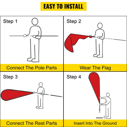 Vevor Custom Feather Flag Paal Vlaggenmasten Stokken 12x6 Stuks 4,3 M Beachvlag