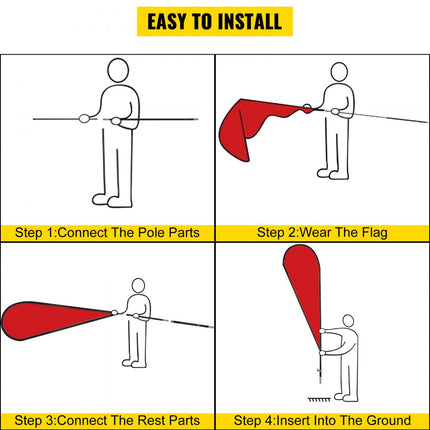 Vevor Custom Feather Flag Paal Vlaggenmasten Stokken 30x6 Stuks 4,3 M Beachvlag