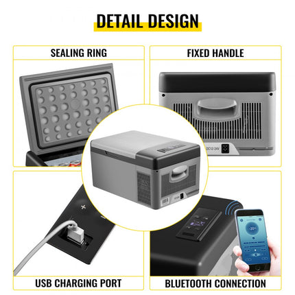 VEVOR Camping Koelkast Draagbare Auto Koelkast 15L Elektrische Koelbox Koelkast Boot 45W Auto Vriezer Koelkast met Nauwkeurig Bedieningspaneel