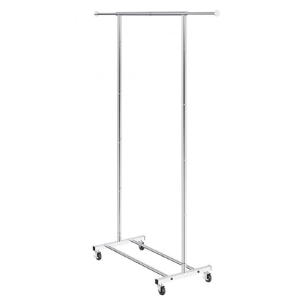 VEVOR Rolling Kledingrek Kapstok 1 Staaf, 781-1378mm Verstelbaar Heavy Duty Rolling Kledingrek voor Slaapkamer, Wasruimte, Kleedkamer, Entree, enz.