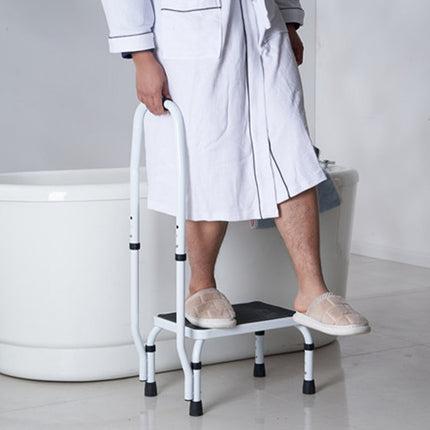 VEVOR opstapje met 1 trede, draagvermogen van 150 kg, 3-voudig in hoogte verstelbaar met handvat, stalen opstapladder, draagbare opstapje voor peuters voor volwassenen, antislip stevige opstapladders voor op kantoor