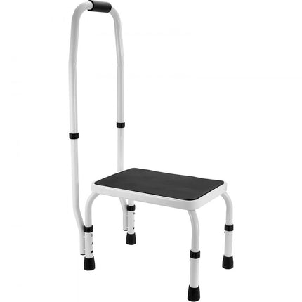 VEVOR opstapje met 1 trede, draagvermogen van 150 kg, 3-voudig in hoogte verstelbaar met handvat, stalen opstapladder, draagbare opstapje voor peuters voor volwassenen, antislip stevige opstapladders voor op kantoor