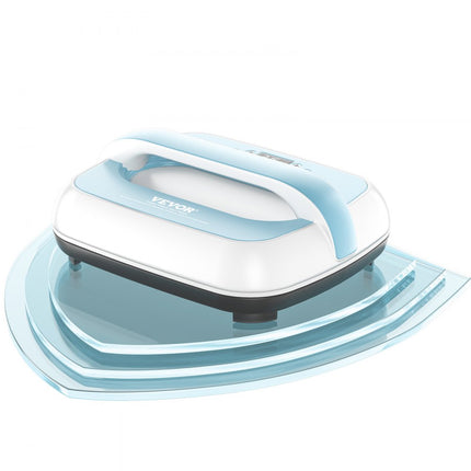 VEVOR Mini Transferpers Warmtepers Textieldruk Hot Press Blauw + Wit