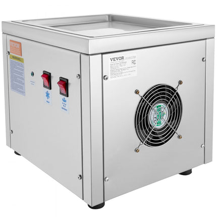 VEVOR gefrituurde ijsrollermachine, 28 x 24 x 2 cm pan voor het frituren van ijs, ijsmachine met compressor en 2 schrapers, voor het maken van ijs, bevroren yoghurt en ijsrolletjes