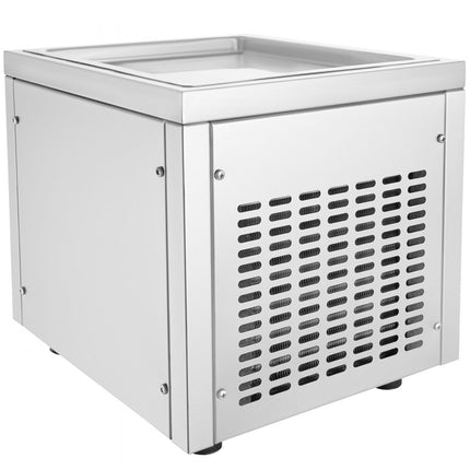 VEVOR gefrituurde ijsrollermachine, 28 x 24 x 2 cm pan voor het frituren van ijs, ijsmachine met compressor en 2 schrapers, voor het maken van ijs, bevroren yoghurt en ijsrolletjes