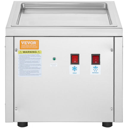 VEVOR gefrituurde ijsrollermachine, 28 x 24 x 2 cm pan voor het frituren van ijs, ijsmachine met compressor en 2 schrapers, voor het maken van ijs, bevroren yoghurt en ijsrolletjes