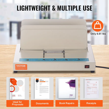 VEVOR thermisch inbindapparaat thermische boekbinder 500 vellen A3 A4 A5 document