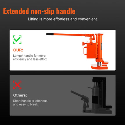 VEVOR hydraulische autokrik, 5T/10T lift, 25-230 mm teenhoogte, 370-570 mm tiphoogte, 360 ° roterende klauwkrik voor machines, industrie