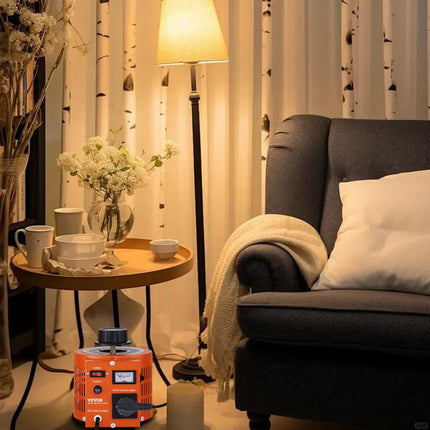 VEVOR 1000VA Variabele spanningsvariabele transformator 3,3 Amp 230V Ingang 0-300V Uitgang AC-spanningsregelaar Voeding met 4 extra zekeringen voor thuis, industrieel kantoor