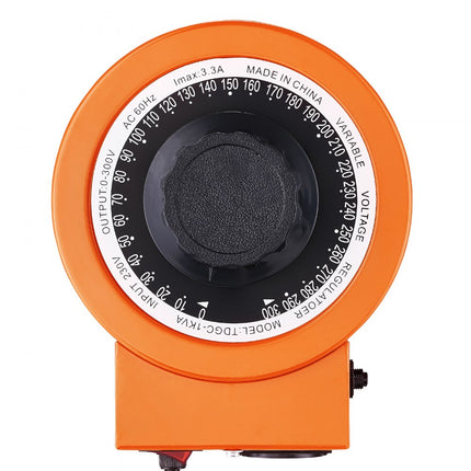 VEVOR 1000VA Variabele spanningsvariabele transformator 3,3 Amp 230V Ingang 0-300V Uitgang AC-spanningsregelaar Voeding met 4 extra zekeringen voor thuis, industrieel kantoor