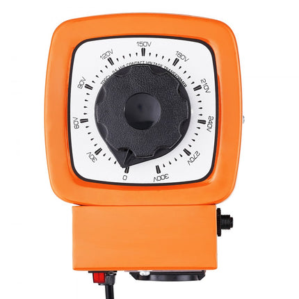 VEVOR 500VA Variabele spanningsvariabele transformator 1,7 A 230 V ingang, 0-300 V uitgang AC-spanningsregelaar Voeding met 4 extra zekeringen Thermische schakelaar voor thuis, industrieel kantoor