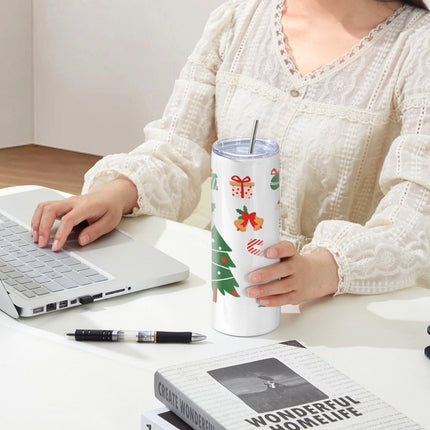 VEVOR 12-pack rechte sublimatiebekers, 20oz blanco bekers, roestvrijstalen dubbelwandige bekers met rietje, deksel, borstel, bodem, krimpfolie, geschenkdoos, voor hittepers en warmteoverdracht