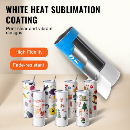 VEVOR 50-pack rechte sublimatiemokken, 20oz blanco mokken, roestvrijstalen dubbelwandige mokken met rietje, deksel, borstel, bodem, krimpfolie, geschenkdoos, voor hittepers en warmteoverdracht