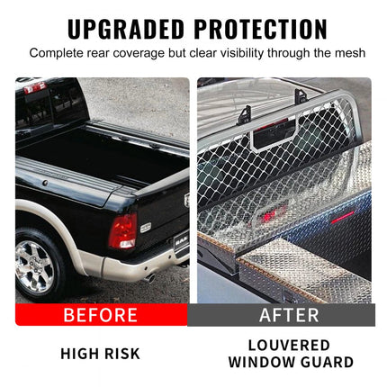 VEVOR Hoofdpijnrek Aluminium 136 kg Gewichtscapaciteit Truck Mount Truckbed, 2057,4 x 660,4 x 152,4 mm Past op Truck Black Truck Headache Rack Boren vereist