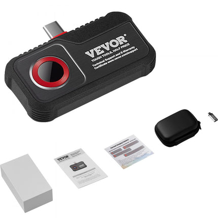 VEVOR warmtebeeldcamera voor Android 256x192 pixels Hoge resolutie 0,1°C hittegevoeligheid Temperatuurbereik van -20℃ tot 550℃ Infraroodcamera ideale keuze voor huisinspectie HVAC-loodgieterswerk etc.