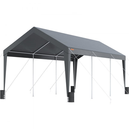 VEVOR tent garage garagetent opbergtent carport PE 3x6x2,8m grijs
