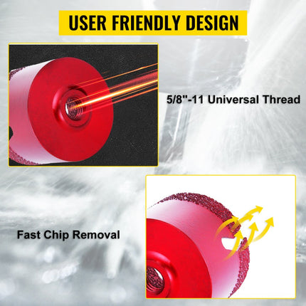 VEVOR Gatenzaagset 8 Pcs Diamond Hole Saw Set Drill Core Bits M14 φ20/25/32/35/40/50/60/68mm Quick Granite