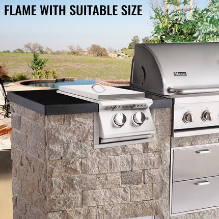 VEVOR BBQ Buitenkeuken Frame, 385x497x50 mm Buitenkeuken Producten, Zilver BBQ Grill Eiland Frame van Verdikt Roestvrij Staal met een Dikte van 1,5 mm, Bied Nodige Bescherming voor Uw Buitenkeukens