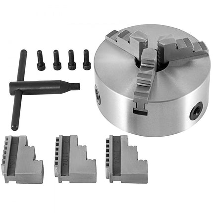 VEVOR Metalen Draaibank Klauwplaat 125 mm 3 Kaak Draaibank Klauwplaat, 3 Klauw Zelfcentrerende Klauwplaat Hoge Precisie Groot Klembereik zeer Geschikt voor CNC-draaibanken Slijpmachine Boormachine