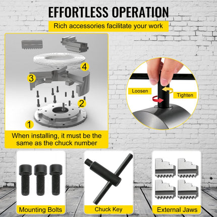 K12-125 5" 4 Jaw Lathe Chuck Reversible Jaw Milling Machine Semi-steel Cast Iron