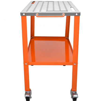 VEVOR Mobiele Lastafel 91.4x45.7cm Laswerkbank 544kg Laadvermogen Gatentafel 94 Gaten (φ1.6cm) Werkbank Koolstofstalen Werktafel Laskar met Wielen 4 Gereedschapssleuven