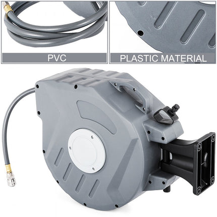 VEVOR Intrekbare Luchtslanghaspel 20 M Reel Pneumatisch Gereedschap Slangdiameter 9,5 mm Automatisch terugspoelen Draaibare Slanghaspel Pijpspiraal Kan Flexibel Muur Worden Geïnstalleerd 180° Roterend