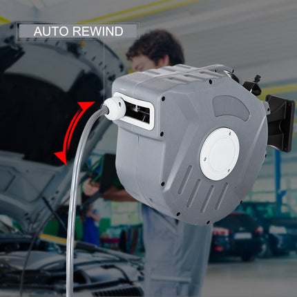 VEVOR Intrekbare Luchtslanghaspel 20 M Reel Pneumatisch Gereedschap Slangdiameter 9,5 mm Automatisch terugspoelen Draaibare Slanghaspel Pijpspiraal Kan Flexibel Muur Worden Geïnstalleerd 180° Roterend