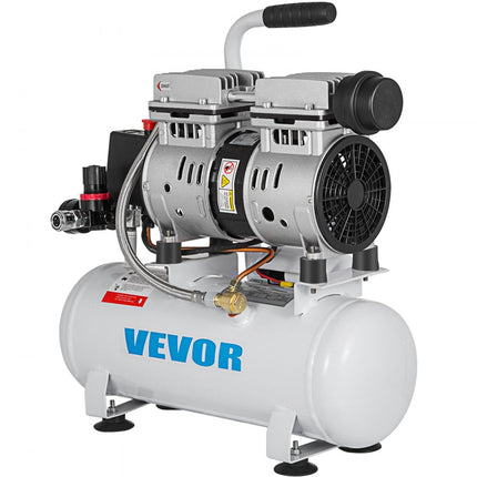 VEVOR Olievrije Draagbare Luchtcompressor 550W Olievrije Stille compressor 9L Luchtcompressor Olievrije Pomp Draagbaar Perfecte Unit Voor Al Inflatiebehoeften Plaatwerk Schilderen Stalen Luchtpistoo