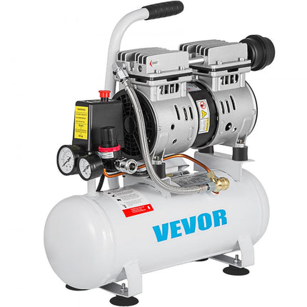 VEVOR Olievrije Draagbare Luchtcompressor 550W Olievrije Stille compressor 9L Luchtcompressor Olievrije Pomp Draagbaar Perfecte Unit Voor Al Inflatiebehoeften Plaatwerk Schilderen Stalen Luchtpistoo