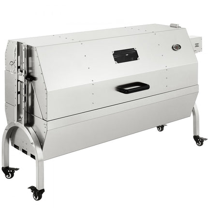 VEVOR Elektronische Lamsbraadmachine, 132 lbs Laden RVS BBQ Draaispit Rotisserie Kit, Braaddoos met 40 W Motor Verstelbare Hoogte Afsluitbare Zwenkwielen Baffle voor Buiten Kamperen Kampvuurbarbecue