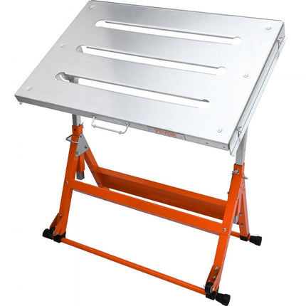 VEVOR Opklapbare Lastafel 30"x20" Werkbank 181kg Laadvermogen Hoogte Verstelbaar van 25" tot 32" Verstelbare Hoek 0°/30°/90° Werkbank Koolstofstalen Werkplaatstafel met Wielen