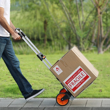 VEVOR steekwagen opvouwbare transportwagen van 140 kg gemaakt van aluminiumlegering en kunststof stapelwagen met verstelbare handgreep 900-1109 mm opvouwbare trolley met trekkoord compact formaat voor opslag